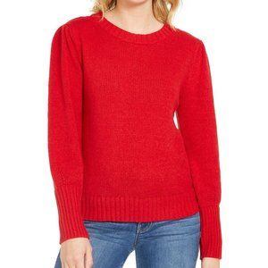 NEW STYLE & CO DARK RED PUFFY SLEEVE SWEATER XL